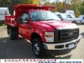 2009 Red Ford F350 Super Duty XL Regular Cab Chassis Dump Truck  photo #4