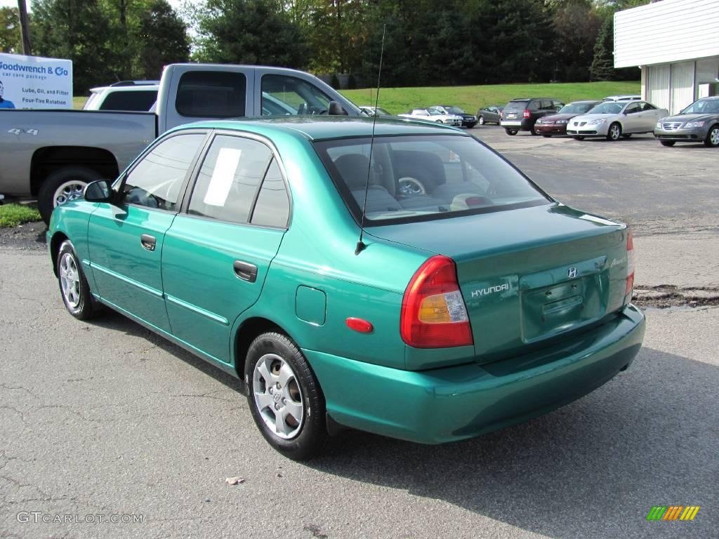 2001 Accent GL Sedan - Jade Green / Gray photo #4