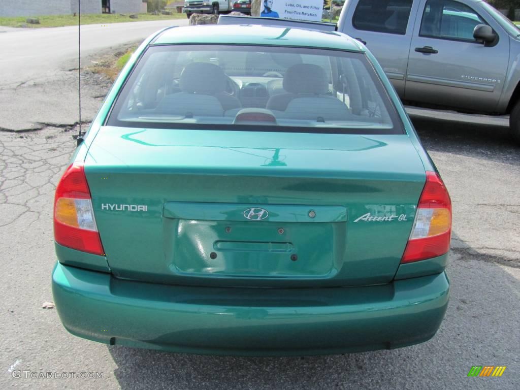 2001 Accent GL Sedan - Jade Green / Gray photo #5