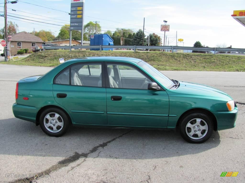 2001 Accent GL Sedan - Jade Green / Gray photo #8