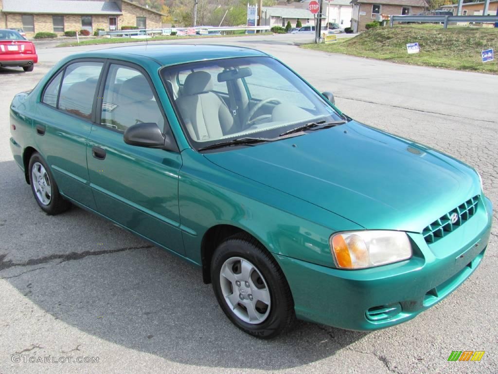 2001 Accent GL Sedan - Jade Green / Gray photo #9