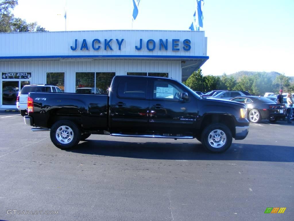 2009 Sierra 2500HD SLT Crew Cab 4x4 - Carbon Black Metallic / Ebony photo #1