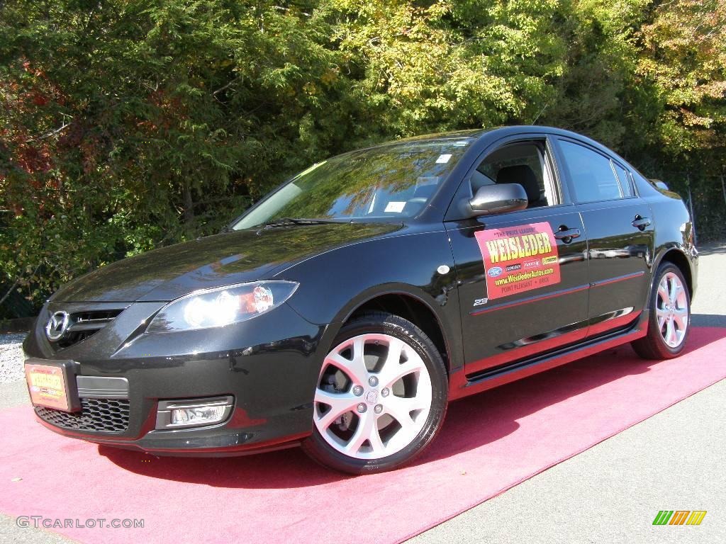 2008 MAZDA3 s Touring Sedan - Black Mica / Black photo #1