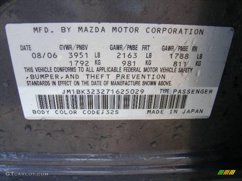 2007 MAZDA3 s Sport Sedan - Galaxy Gray Mica / Black photo #30