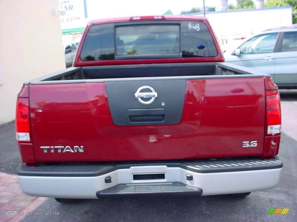 2007 Titan XE Crew Cab - Red Brawn / Graphite Black/Titanium photo #5