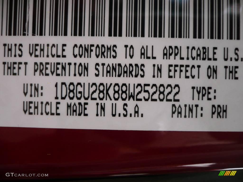 2008 Nitro Color Code PRH for Inferno Red Crystal Pearl Photo #2010884