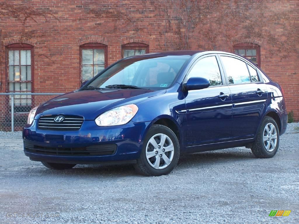 2008 Accent GLS Sedan - Dark Sapphire Blue / Gray photo #1