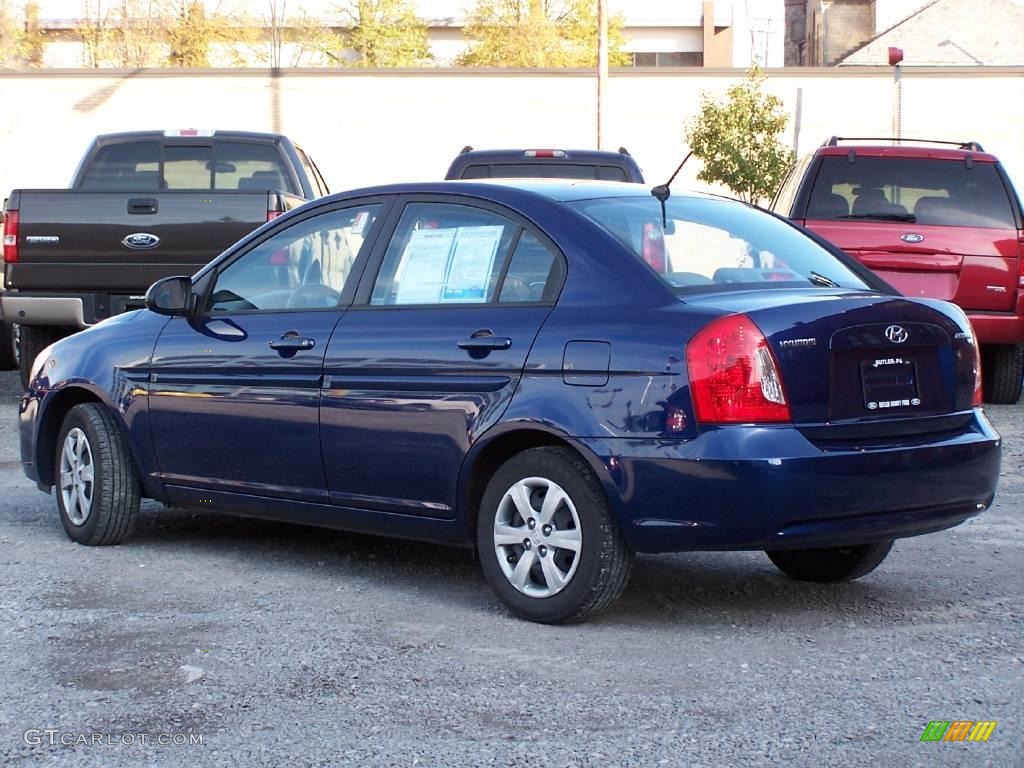 2008 Accent GLS Sedan - Dark Sapphire Blue / Gray photo #2