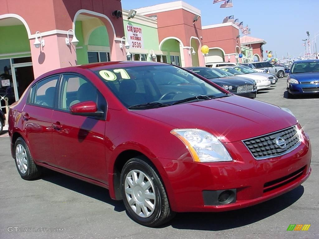 2007 Sentra 2.0 - Sonoma Sunset Red / Charcoal/Steel photo #1