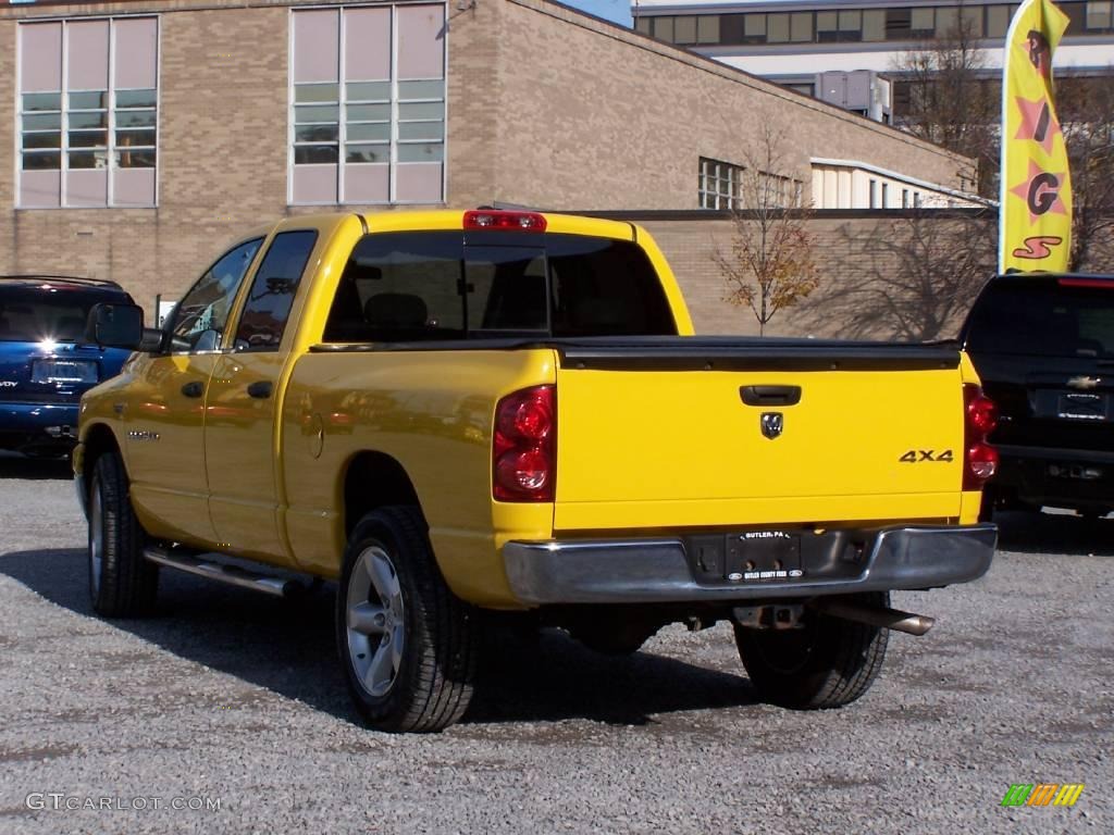 2007 Ram 1500 SLT Quad Cab 4x4 - Detonator Yellow / Medium Slate Gray photo #2