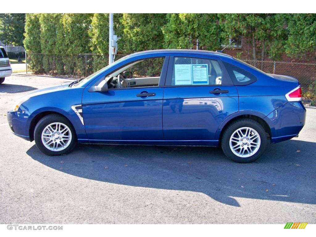 2008 Focus SE Sedan - Vista Blue Metallic / Medium Stone photo #8