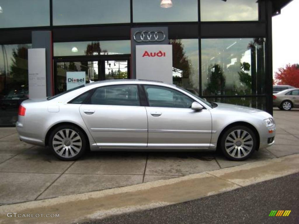 2007 A8 L 4.2 quattro - Light Silver Metallic / Black photo #7