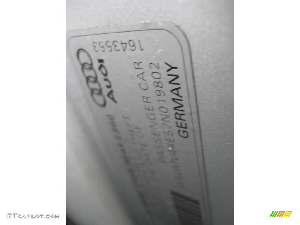 2007 A8 L 4.2 quattro - Light Silver Metallic / Black photo #24