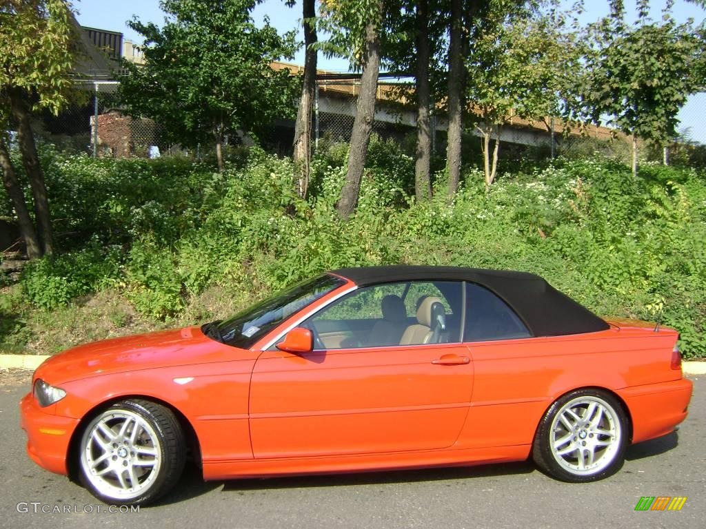 2004 3 Series 330i Convertible - Electric Red / Natural Brown photo #2