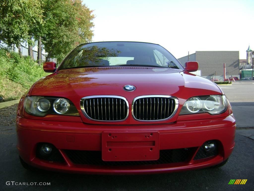 2004 3 Series 330i Convertible - Electric Red / Natural Brown photo #5