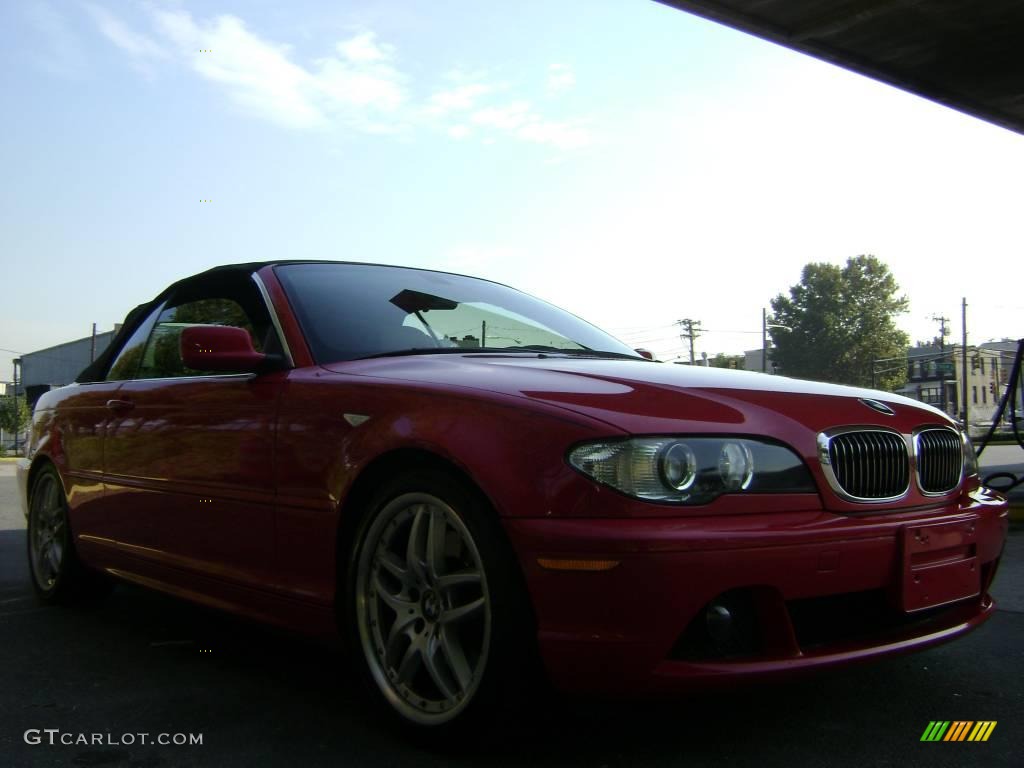 2004 3 Series 330i Convertible - Electric Red / Natural Brown photo #6