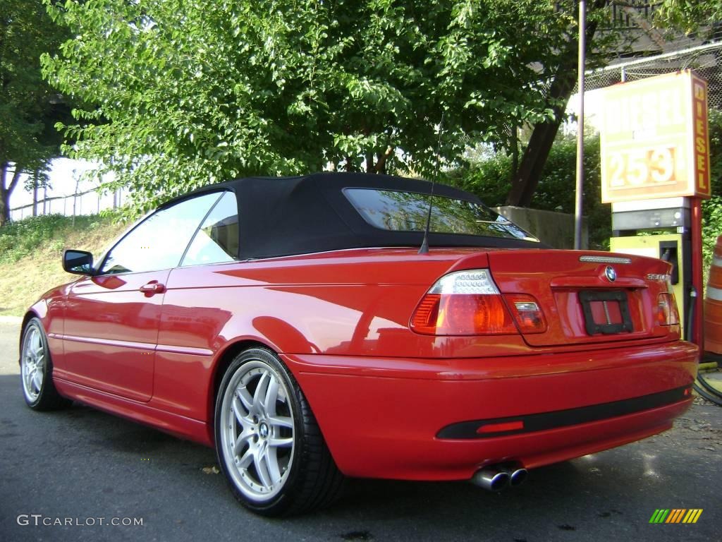 2004 3 Series 330i Convertible - Electric Red / Natural Brown photo #12