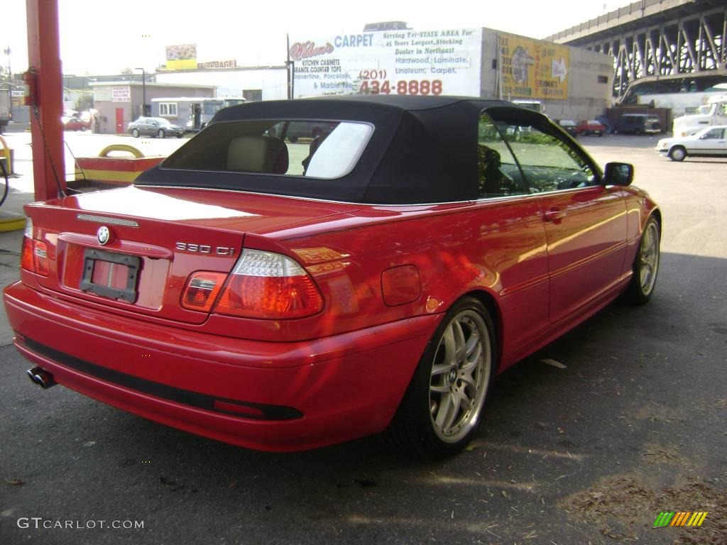 2004 3 Series 330i Convertible - Electric Red / Natural Brown photo #14