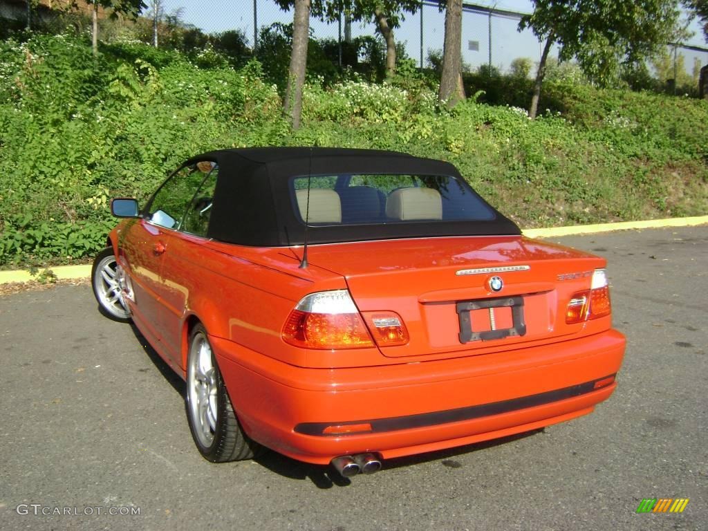 2004 3 Series 330i Convertible - Electric Red / Natural Brown photo #15