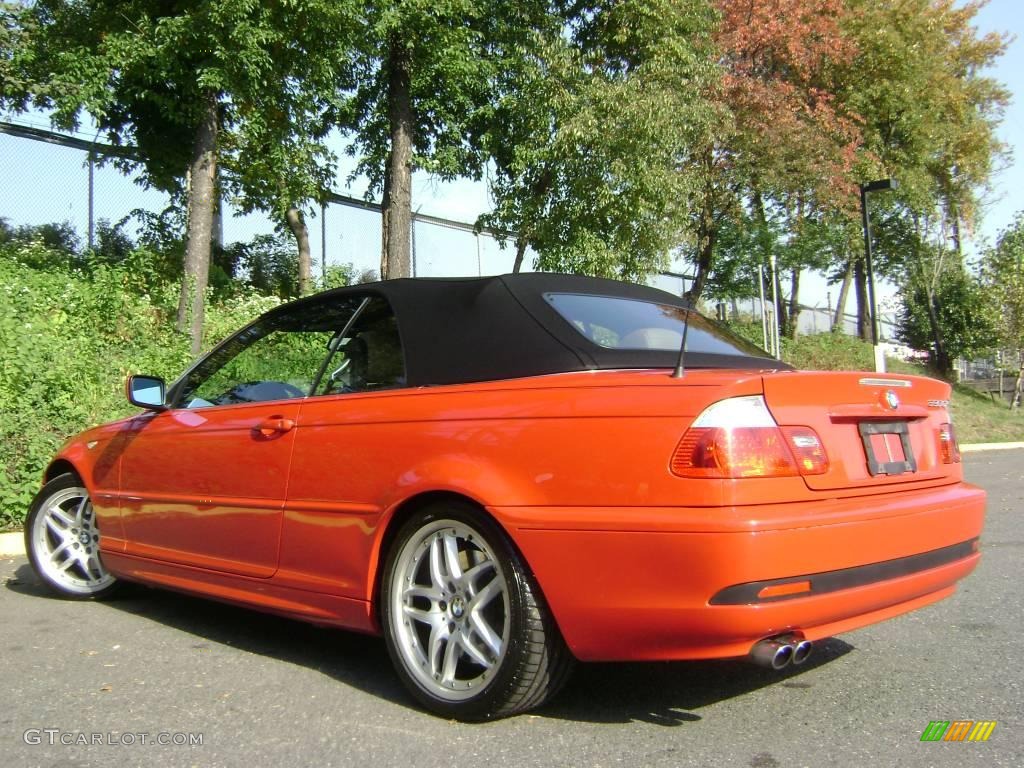 2004 3 Series 330i Convertible - Electric Red / Natural Brown photo #16