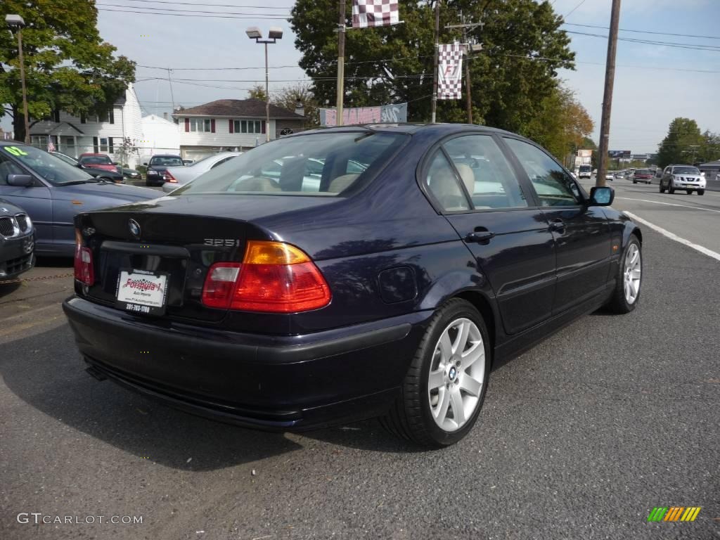 2001 3 Series 325i Sedan - Orient Blue Metallic / Sand photo #3