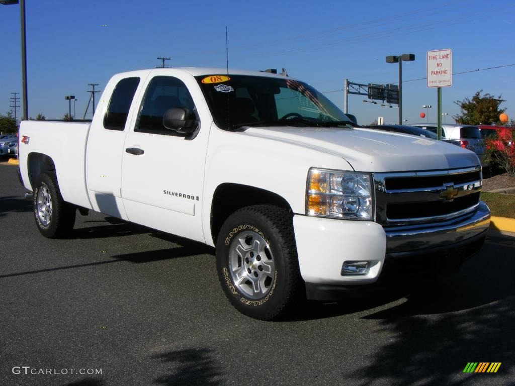 2008 Silverado 1500 LT Extended Cab 4x4 - Summit White / Ebony photo #6