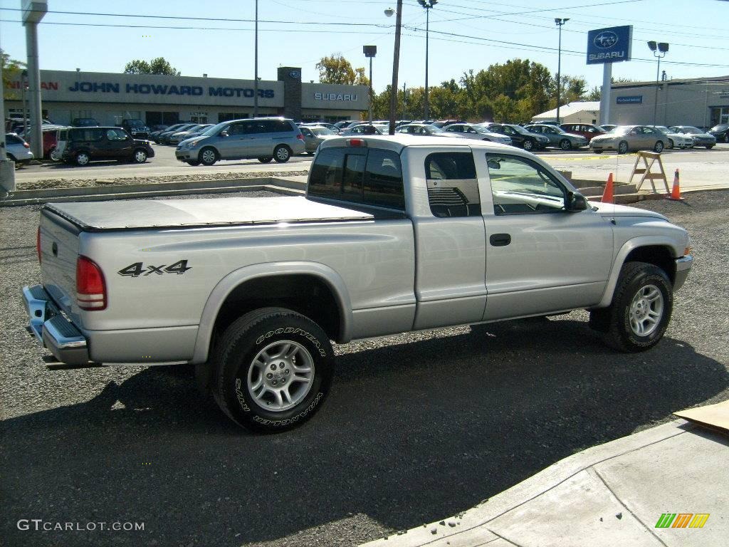 2004 Dakota SLT Club Cab 4x4 - Bright Silver Metallic / Dark Slate Gray photo #6