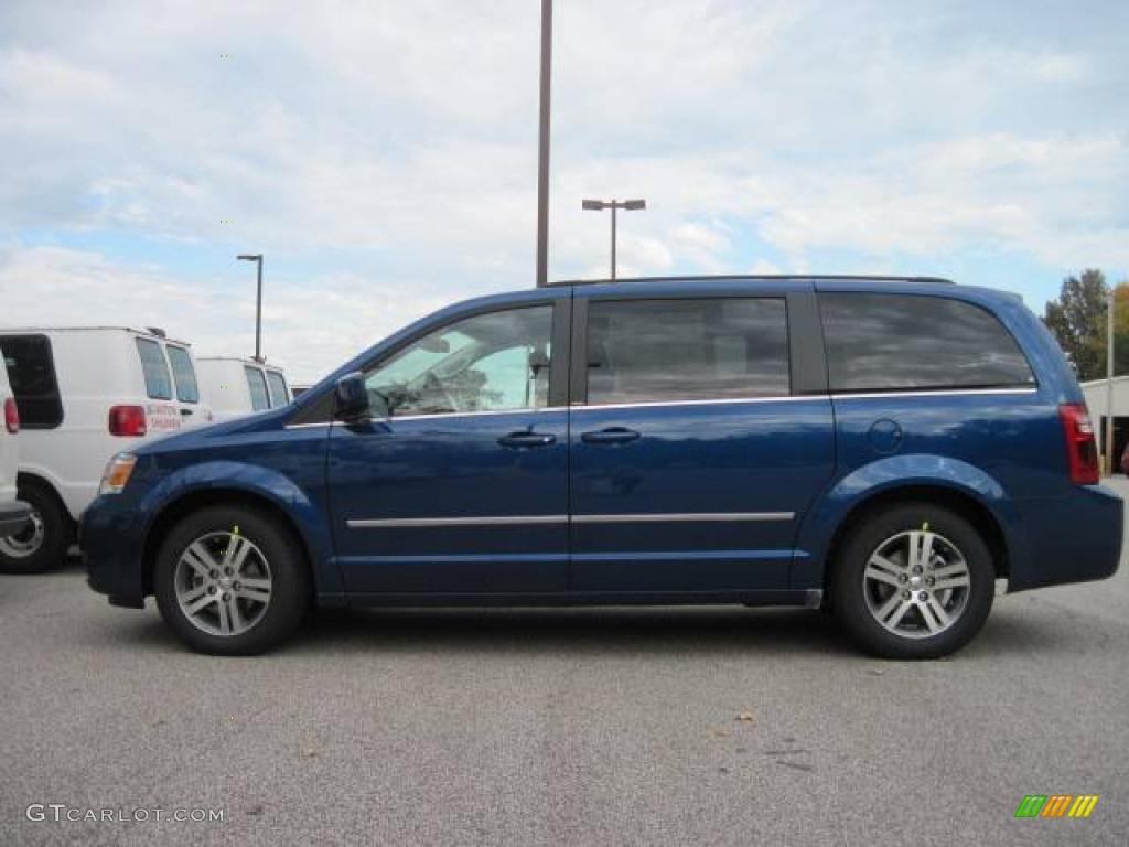 2010 Grand Caravan SXT - Deep Water Blue Pearl Coat / Medium Slate Gray/Light Shale photo #4