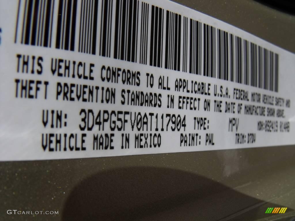 2010 Journey Color Code PWL for White Gold Photo #20158556