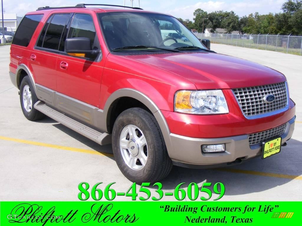 2003 Expedition Eddie Bauer 4x4 - Laser Red Tinted Metallic / Medium Parchment photo #1