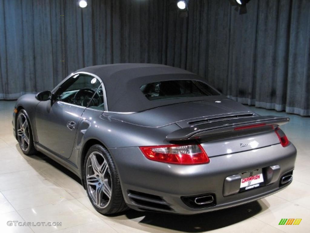 2008 911 Turbo Cabriolet - Meteor Grey Metallic / Stone Grey photo #2