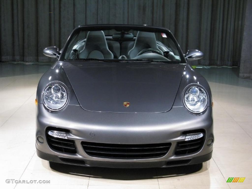 2008 911 Turbo Cabriolet - Meteor Grey Metallic / Stone Grey photo #4