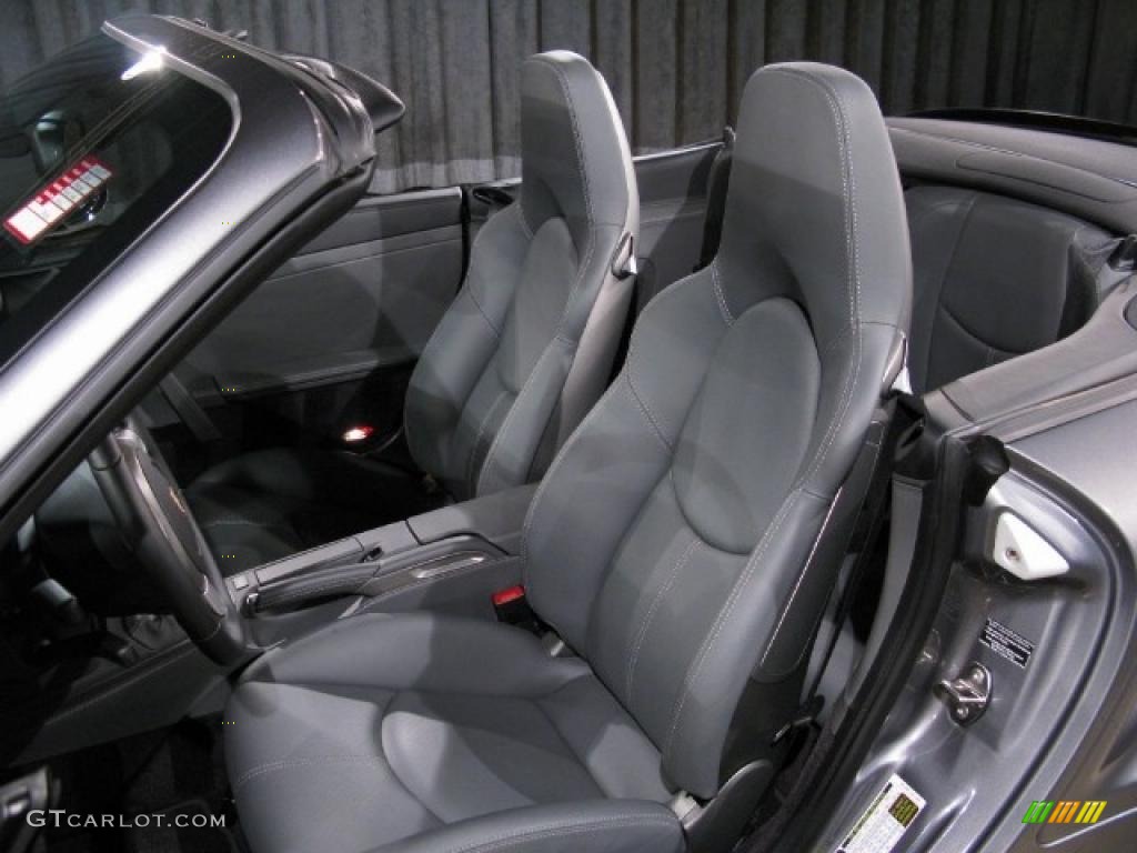 2008 911 Turbo Cabriolet - Meteor Grey Metallic / Stone Grey photo #5