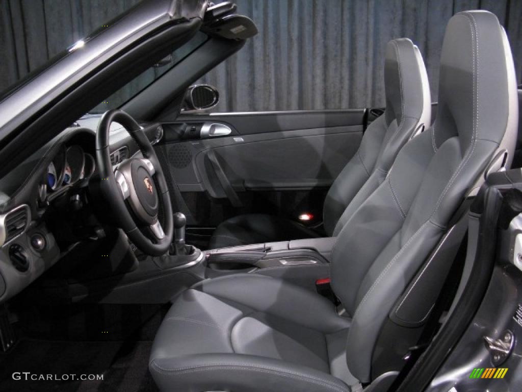 2008 911 Turbo Cabriolet - Meteor Grey Metallic / Stone Grey photo #6