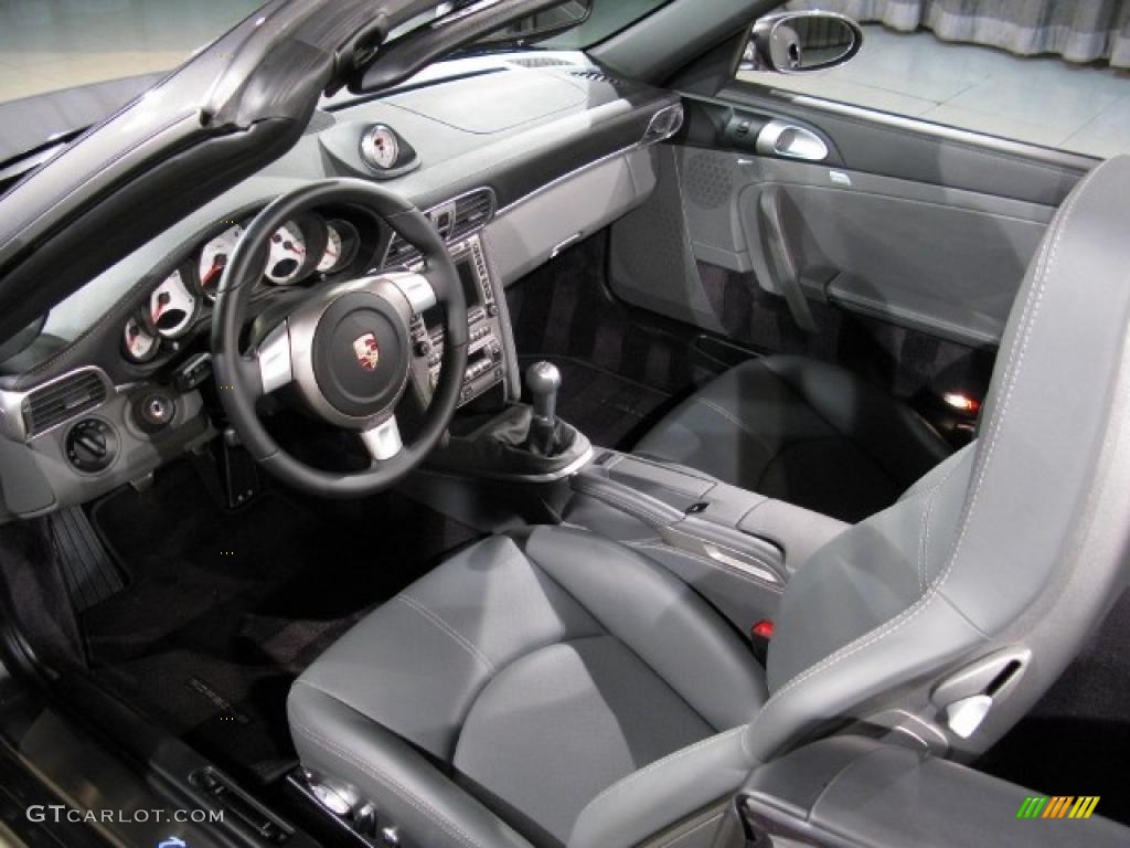 2008 911 Turbo Cabriolet - Meteor Grey Metallic / Stone Grey photo #7