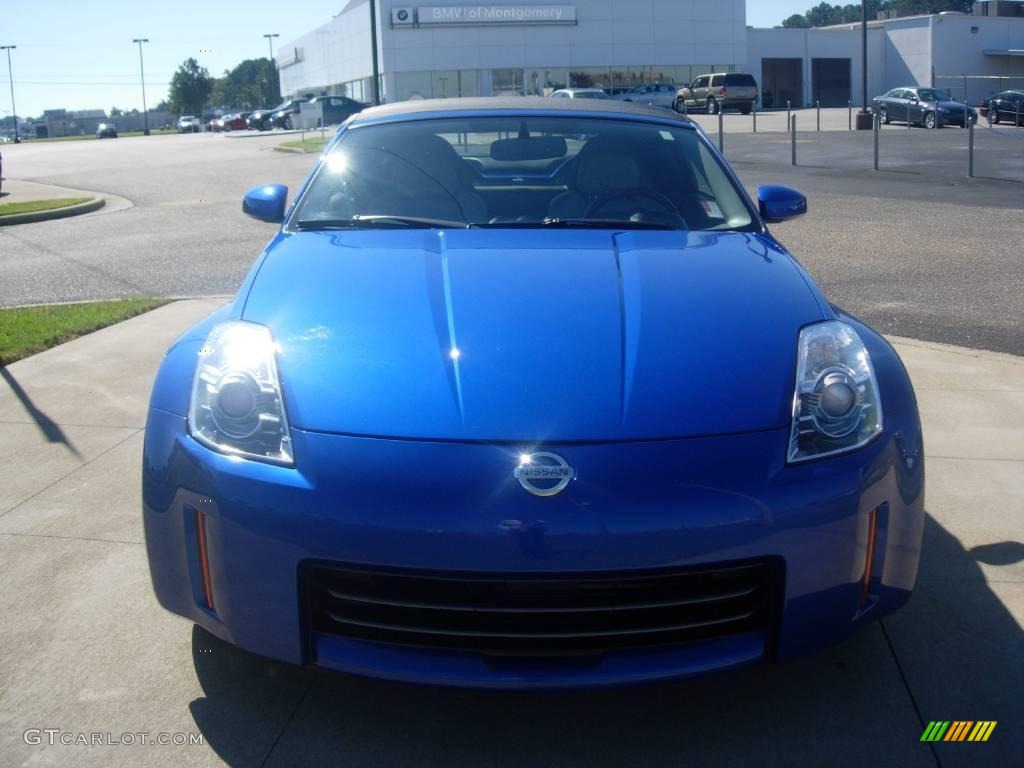 2006 350Z Touring Roadster - Daytona Blue Metallic / Frost Leather photo #2