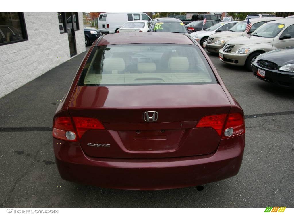 2007 Civic LX Sedan - Tango Red Pearl / Ivory photo #5