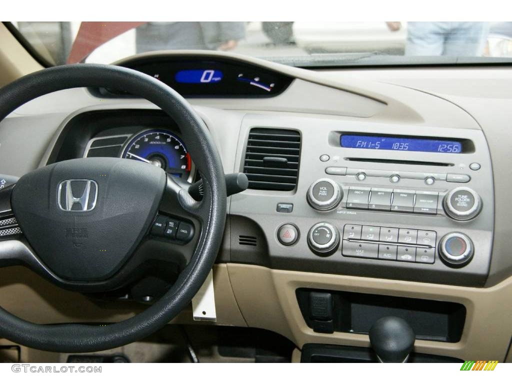 2007 Civic LX Sedan - Tango Red Pearl / Ivory photo #14