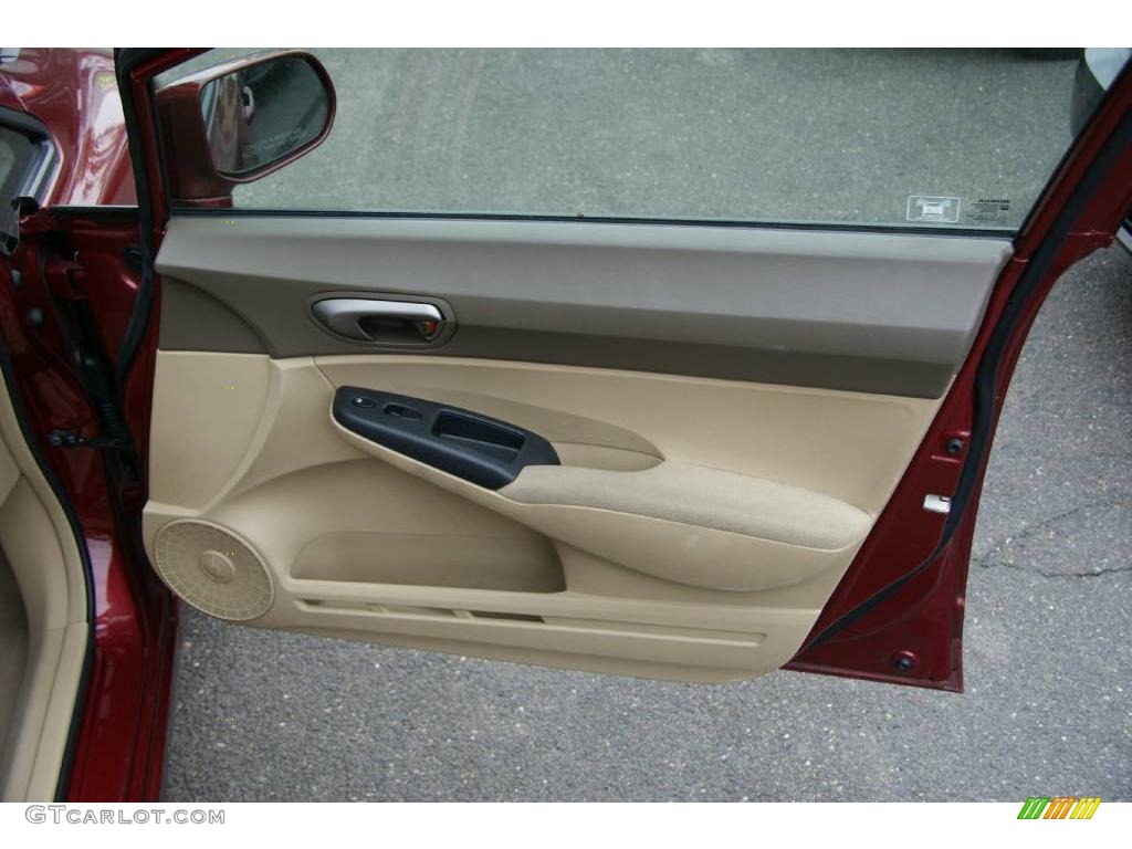 2007 Civic LX Sedan - Tango Red Pearl / Ivory photo #16