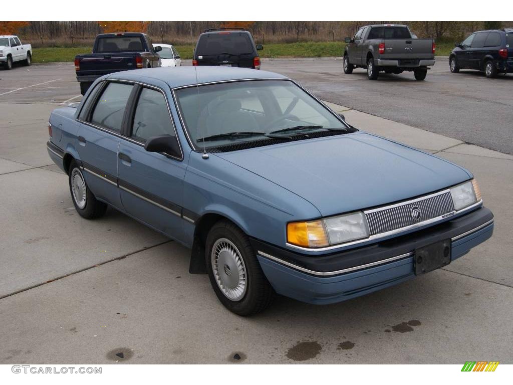 1991 Topaz LS Sedan - Crystal Blue Metallic / Blue photo #3