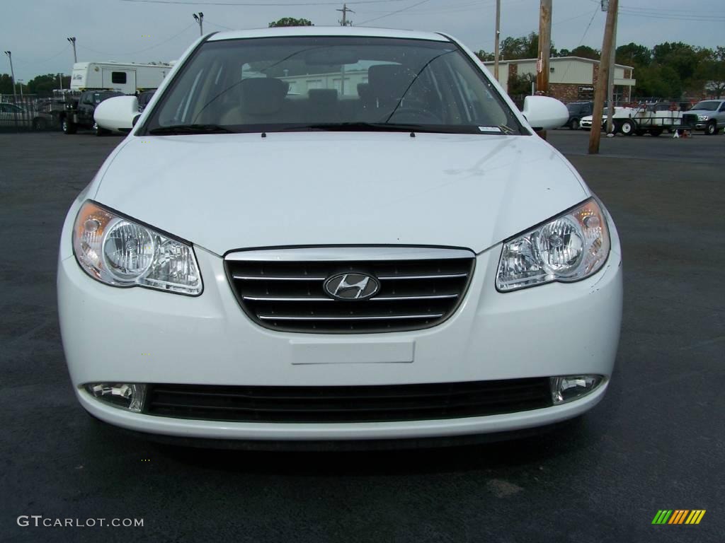 2009 Elantra GLS Sedan - Captiva White / Beige photo #2