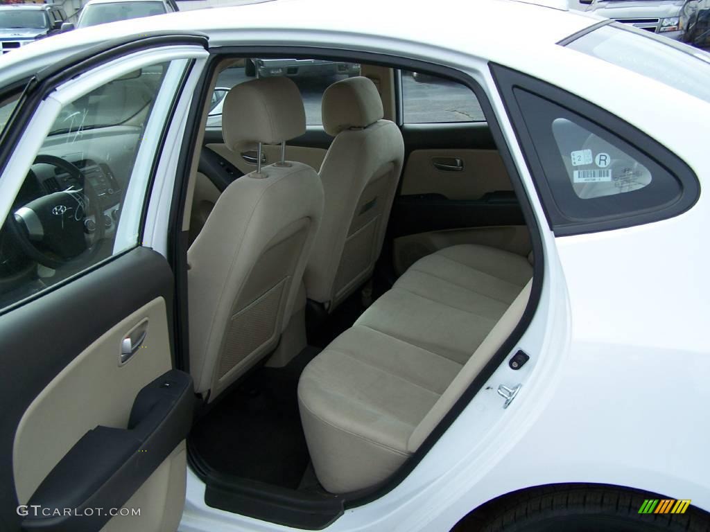 2009 Elantra GLS Sedan - Captiva White / Beige photo #7