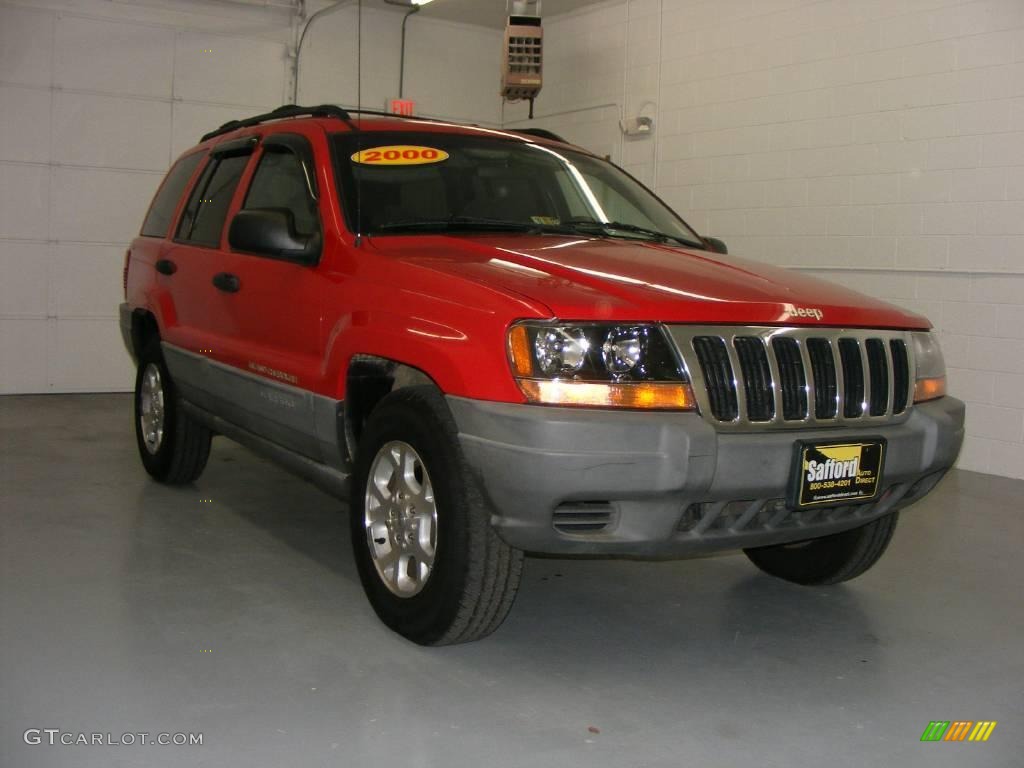 2000 Grand Cherokee Laredo 4x4 - Flame Red / Agate photo #3