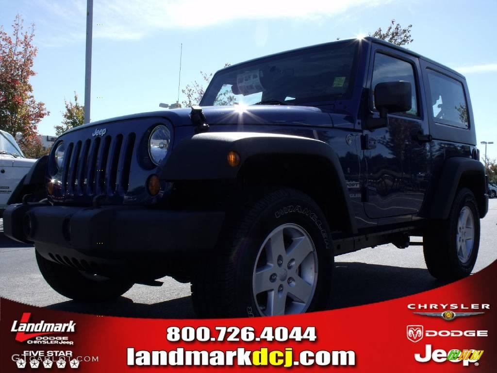 2010 Wrangler Sport 4x4 - Deep Water Blue Pearl / Dark Slate Gray/Medium Slate Gray photo #1