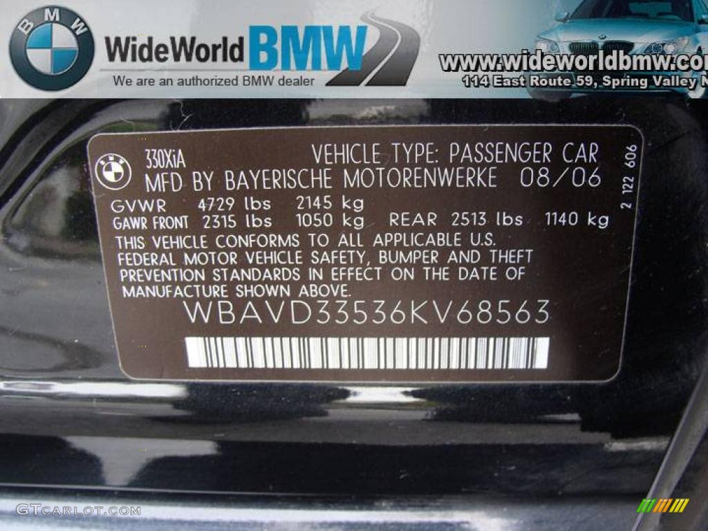 2006 3 Series 330xi Sedan - Jet Black / Black photo #15