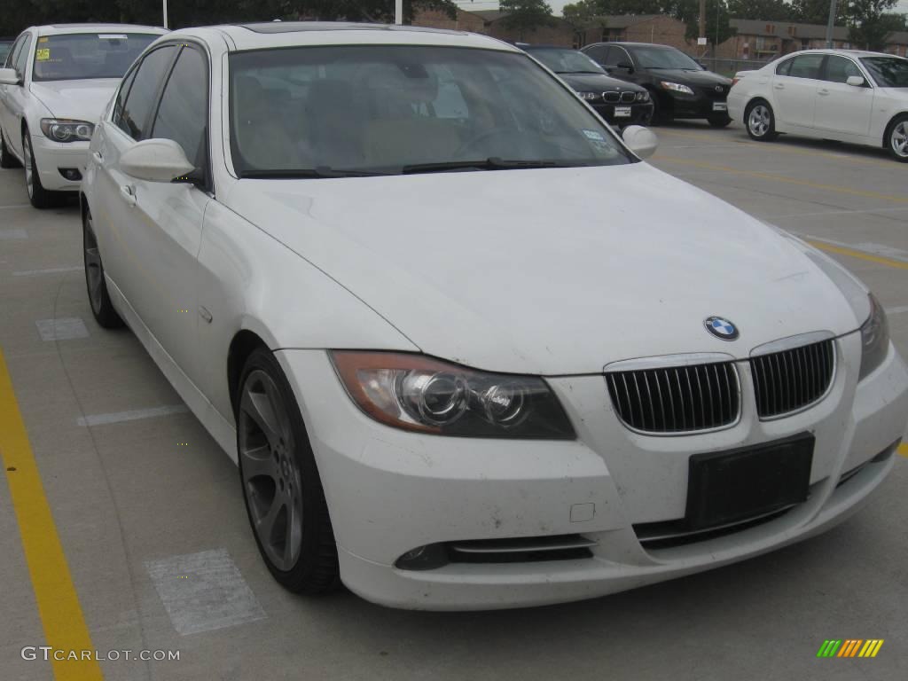 2007 3 Series 335i Sedan - Alpine White / Beige photo #4