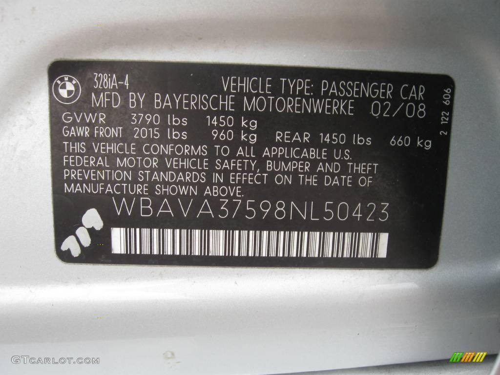 2008 3 Series 328i Sedan - Titanium Silver Metallic / Black photo #14