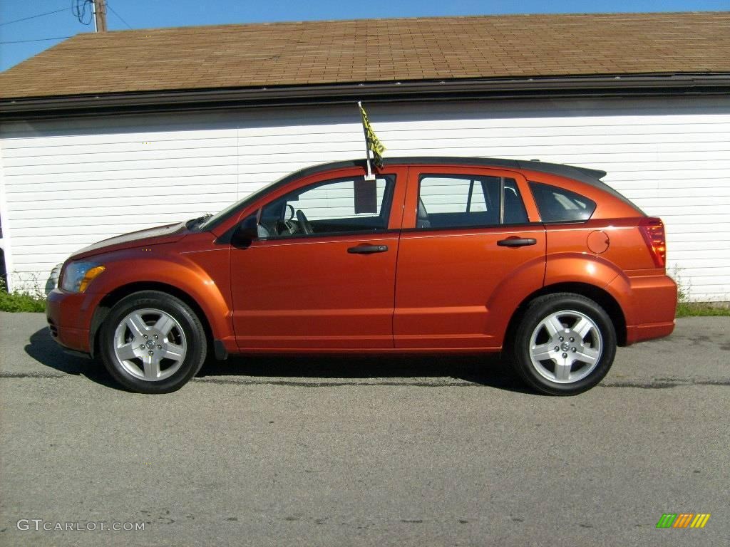 2008 Caliber SXT - Sunburst Orange Pearl / Dark Slate Gray photo #2