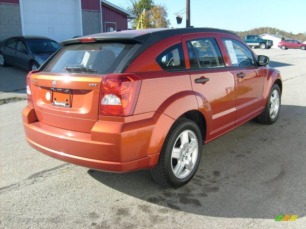 2008 Caliber SXT - Sunburst Orange Pearl / Dark Slate Gray photo #5