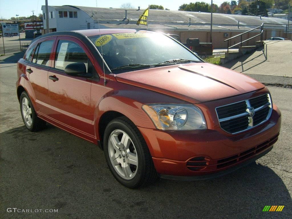 2008 Caliber SXT - Sunburst Orange Pearl / Dark Slate Gray photo #6